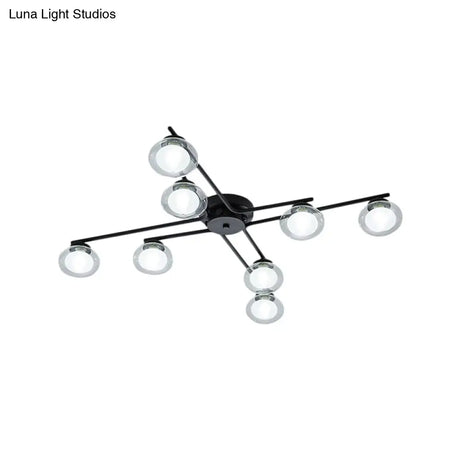Sleek Metal Semi Flush Mount Ceiling Lamp With Multi - Head And Oval Shade - Stylish Lighting For