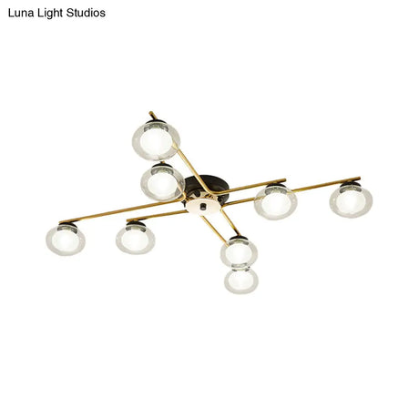 Sleek Metal Semi Flush Mount Ceiling Lamp With Multi - Head And Oval Shade - Stylish Lighting For