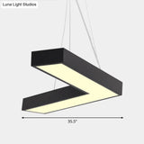 Sleek Metal V - Shaped Led Flush Mount Ceiling Light For Reception Room