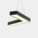 Sleek Metal V - Shaped Led Flush Mount Ceiling Light For Reception Room Black / 14’ Warm