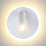 Sleek Metallic Led Tube Wall Sconce With Round Backplate For Living Room - Black/White Warm/White