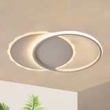 Sleek Moon Led Semi Flush Ceiling Light Fixture In White/Coffee Brown With Multiple Lighting