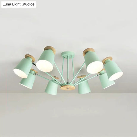 Sleek Nordic Metal Pendant Light With Rotatable Bucket Shade - Ideal For Living Room Ambiance