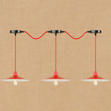 Sleek Red Metal Pendant Light For Living Room - 1 Or 3-Head Swag Design 3 / A
