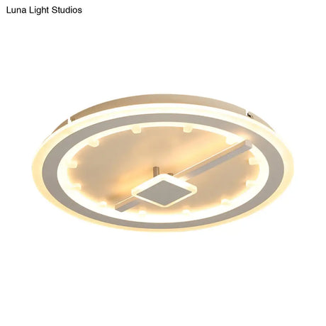 Sleek Slim Panel Led Flush Ceiling Light For Dining Room - Creative Circle Design With Acrylic