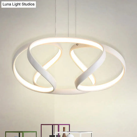 Sleek Spiral Acrylic Chandelier Pendant With Warm/White Light - Single Suspension Lamp