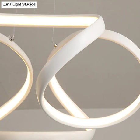 Sleek Spiral Acrylic Chandelier Pendant With Warm/White Light - Single Suspension Lamp