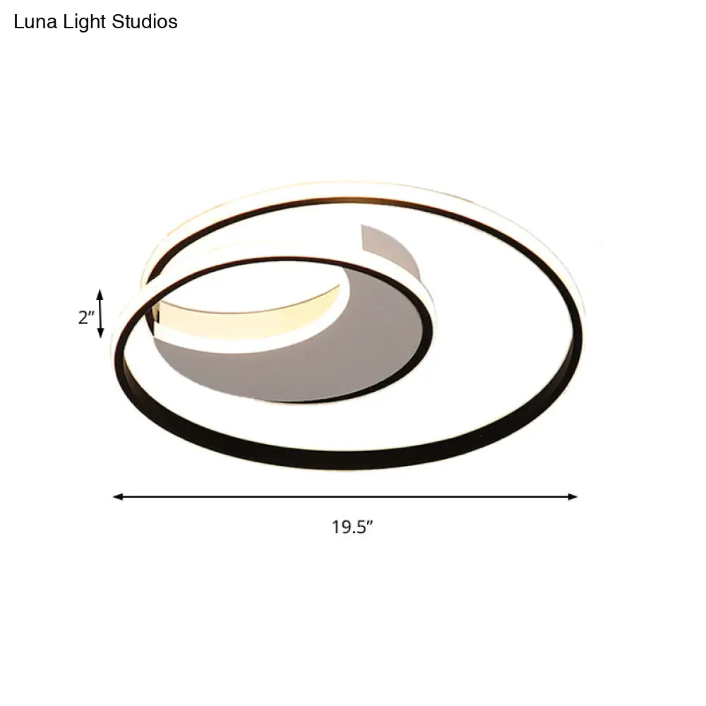 Sleek Spiral Flush Mount Ceiling Light With Simple Acrylic Design - Led 16’/19.5’/23.5’ Wide