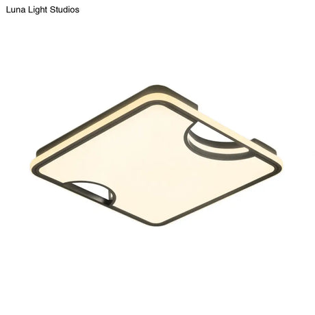 Sleek Square Led Acrylic Flush Mount Ceiling Light With Warm/White Lighting - Ideal For Living Room