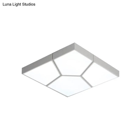 Sleek Squared/Rectangular Flush Mount Led Ceiling Light In Black/White White/Warm - Modern Acrylic