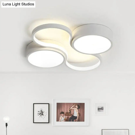 Sleek Study Room Led Flush Mount Ceiling Light- Acrylic Simplified White / 19.5 Warm
