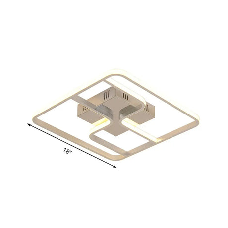 Sleek & Stylish Acrylic Square Led Ceiling Flush Mount Lighting Fixture (18 23.5 W) In Chrome