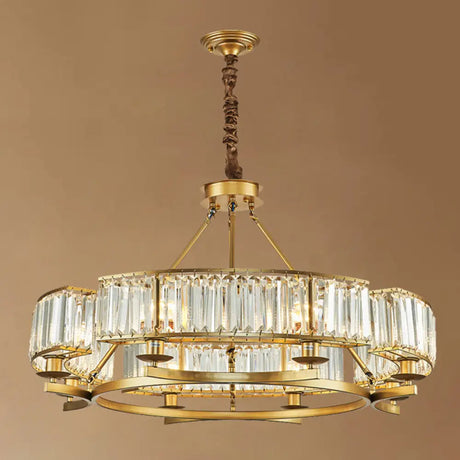 Sleek Tri-Prism Crystal Pendant Light for Your Living Room 10 / Gold