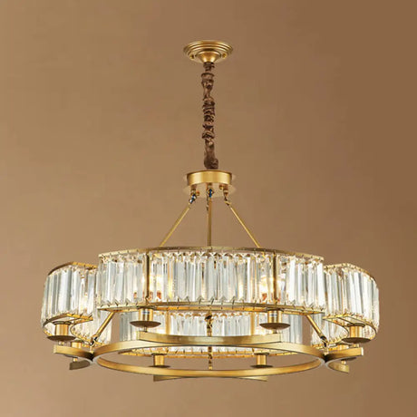 Sleek Tri-Prism Crystal Pendant Light for Your Living Room 8 / Gold