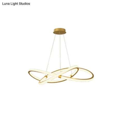 Sleek Twist Led Pendant Lamp: Minimalist Aluminum Chandelier For Living Room