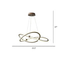 Sleek Twist Led Pendant Lamp: Minimalist Aluminum Chandelier For Living Room Brown / 23.5’