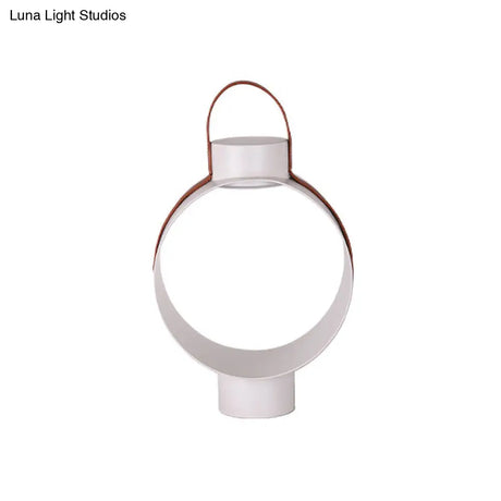 Sleek White Led Nightstand Light: Modern Circular Night Table Lamp For Bedside Ambiance