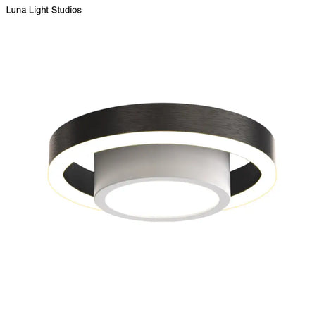 Small Acrylic Ceiling Flush Nordic Led Mount Lighting - Dual Hoop Design Black/Coffee/Gold Ideal