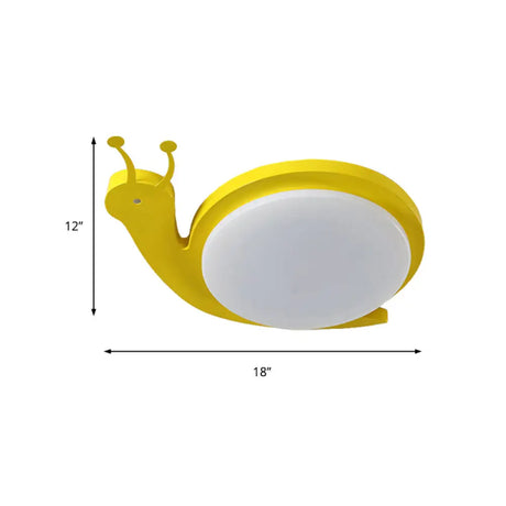 Snail-Shaped Cartoon Ceiling Light For Baby Bedroom - Acrylic And Metal Fixture