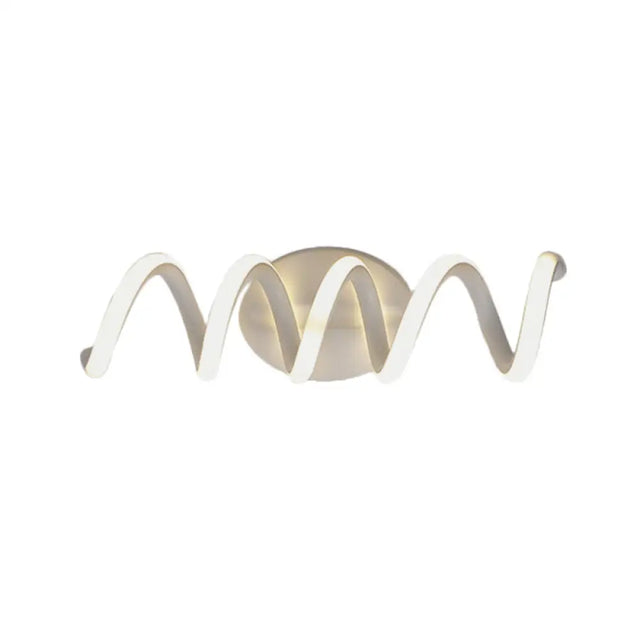 Spiral Led Vanity Light For Modern Bathroom | Wall Mounted Mirror In Warm/White/Natural 13/18.5/22.5