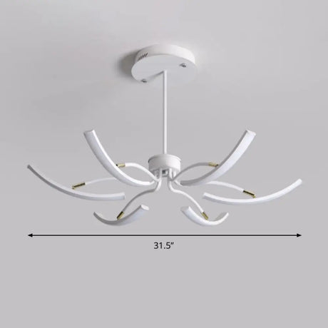Modern Acrylic Sputnik Chandelier Light Fixture - 6/10 Lights Warm/White Pendant Lighting White