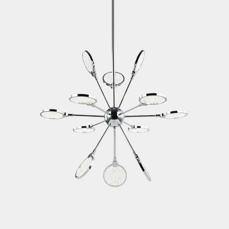 Sputnik Hanging Chandelier: Modern Metallic Led Pendant Light With Acrylic Shade In Warm/White