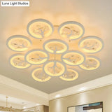 Sputnik Living Room Flush Mount Lamp - Simple Acrylic Light Fixture With Multiple Lighting Options