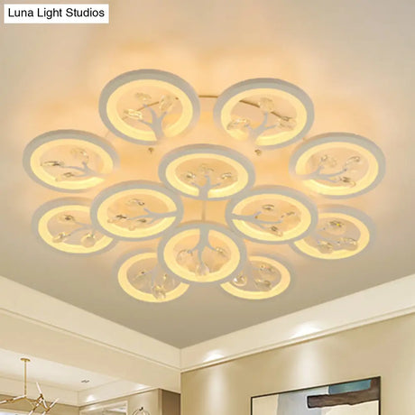 Sputnik Living Room Flush Mount Lamp - Simple Acrylic Light Fixture With Multiple Lighting Options