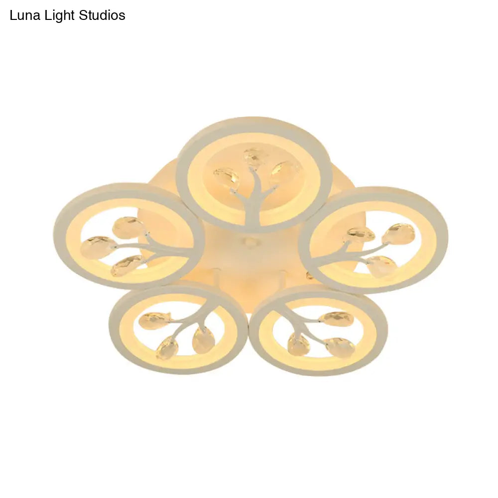 Sputnik Living Room Flush Mount Lamp - Simple Acrylic Light Fixture With Multiple Lighting Options