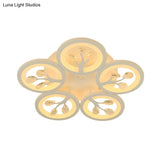 Sputnik Living Room Flush Mount Lamp - Simple Acrylic Light Fixture With Multiple Lighting Options