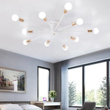 Sputnik Style Ceiling Light In Black/White/Gold With 6/8/10 Heads - Contemporary Semi - Mount