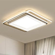 Square Ceiling Mount Led Lamp: Minimalist Metal Flush Light For Living Room In White/Warm -