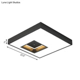 Square Flush Pendant Light - Modern Led Acrylic Ceiling Mount In Black/White