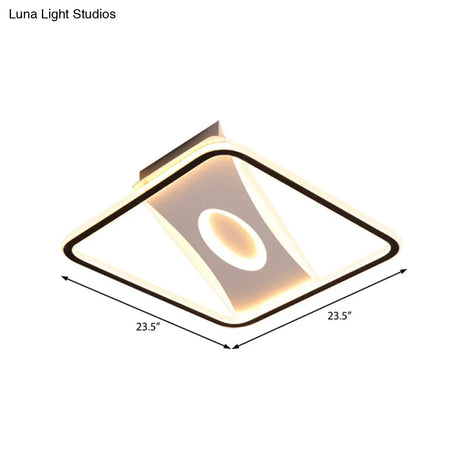 Square Nordic Flush Mount Light With Integrated Led And Warm/White Options 16 - 35.5’ Widths