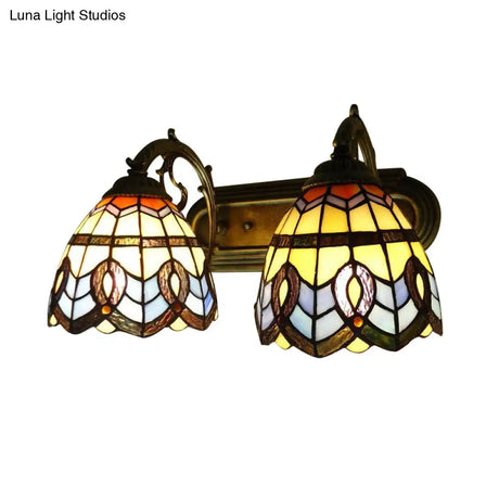 Stained Glass Vintage Wall Sconce Lamp Fixture For Bedroom Lighting