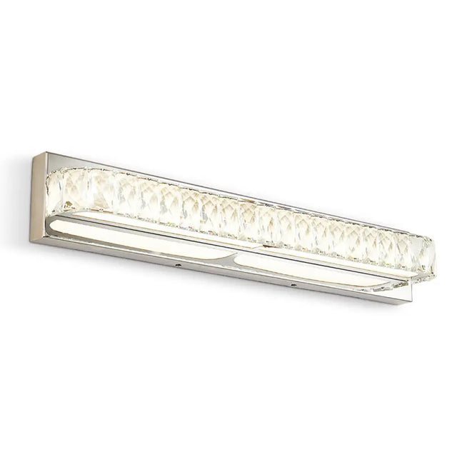 Stainless Steel Bathroom Vanity Sconces With Crystal Embedded Mirror Lights Silver