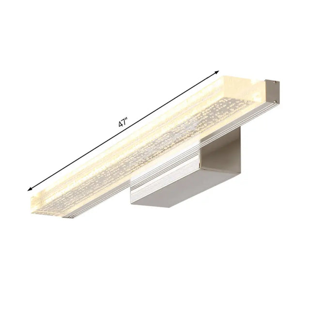 Stainless Steel Led Vanity Sconce With Acrylic Shade Warm/White Light 3 Sizes Available