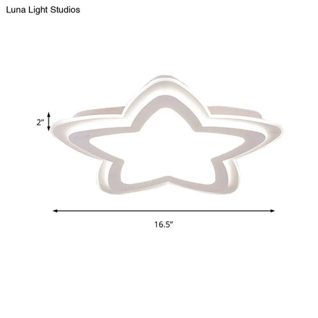 Star - Shaped Acrylic Flush Mount Light For Child’s Bedroom With Simple White Style