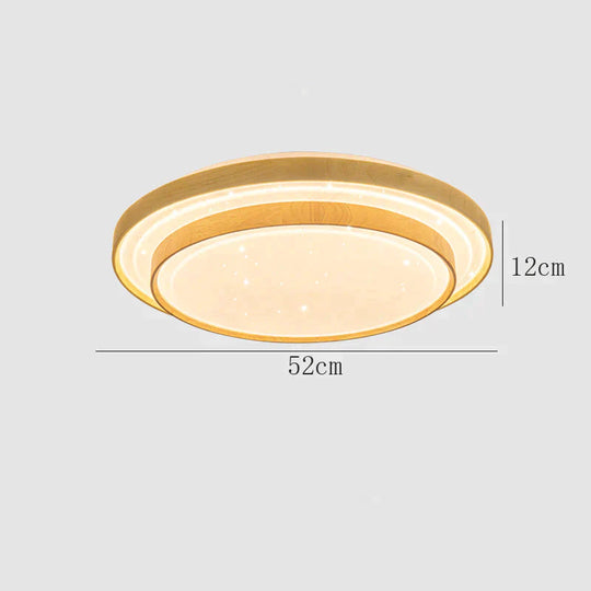 Star Sky Ceiling Lamp Led Round Master Bedroom Atmosphere Simple Modern Solid Wood As Show /