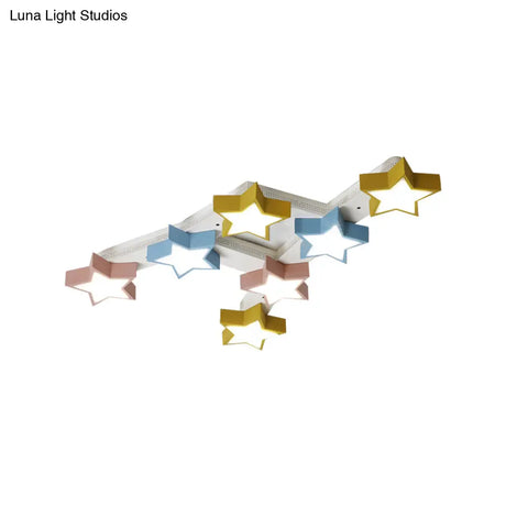 Starry Child Bedroom Ceiling Lamp - Multi-Color Acrylic Flush Light (7 Head Macron Style)