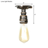 Steampunk Pipe Close To Ceiling Light In Bronze For Living Room