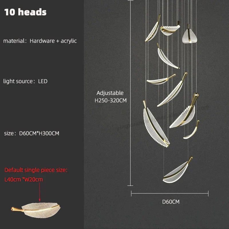 Stellana Leaf Cluster Chandelier 10 heads / white light