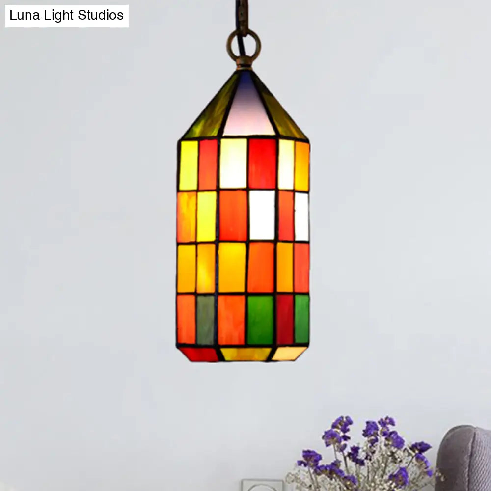 Stunning Multicolored Stained Glass Pendant Light For Bedroom And Living Room