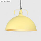 Stylish 1-Light Metal Pendant Light In Dark Blue - Domed Ceiling Fixture For Living Room (8 Or 10