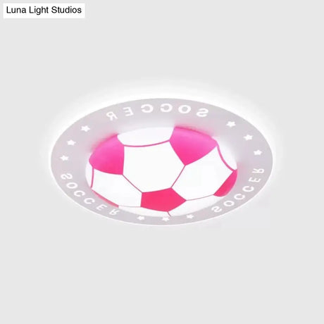 Stylish Acrylic Football Flush Ceiling Light For Study Room And Kitchen Sports Theme