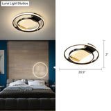 Stylish Bedroom Glow: Black Metallic Led Flush Mount Ceiling Light With A Simple Halo Design