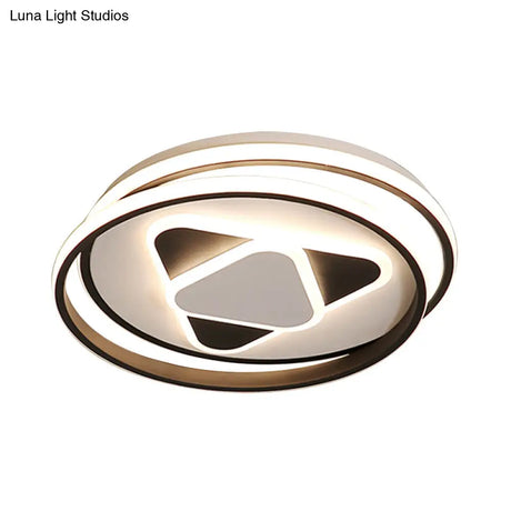 Stylish Black Flush Ceiling Light Acrylic Led Lamp For Child Bedroom And Hallway