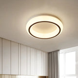 Stylish Hoop Acrylic Led Ceiling Lamp In Black & White For Bedroom