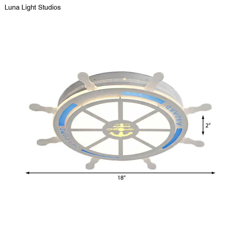 Stylish Led Living Room Flush Mount Lamp With Acrylic Shade - Cartoon Design In White Warm/White