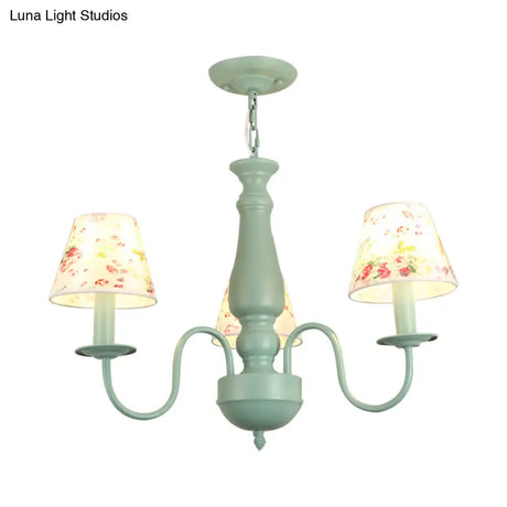 Stylish Macaron-Colored Metal Chandelier For Child Bedroom - Nordic Hanging Light